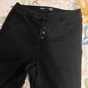Old Navy High Rise Button Fly Black Jeans- Size 14